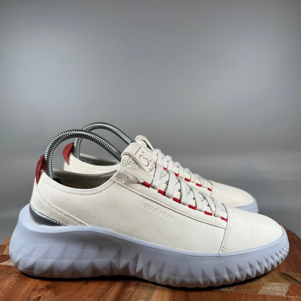 Cole Haan Zerogrand Omni Sneaker Birch Red Silver Suede W29923 Womens 7.5B